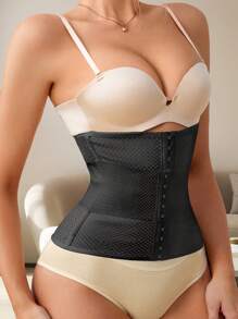 SHEIN 1pc Women's Solid Color Front Button-Up Shapewear Belt