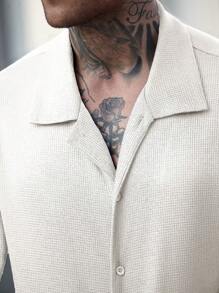 Manfinity Homme 男士华夫格纹理衬衫和裤子休闲套装