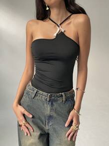 Aloruh 女士时尚性感金属装饰吊带紧身衣