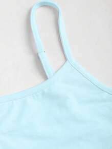 Sweetra Women's Simple Solid Slim Fit Sleeveless Cami Top Y2K - Blue - View 5