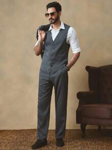 GENTILAND 适合年轻人的男士编织时尚休闲宽松无袖背心