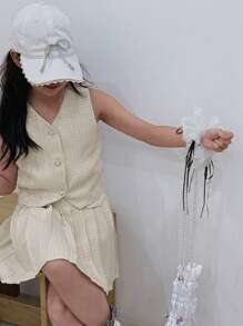 DAZY 2Pcs/Set Tween Girls Autumn Outfit - White - View 2