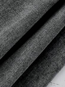 SHEIN Explorewe Bộ đồ denim bạc màu phong cách đường phố retro dành cho bé trai (2 món), thoải mái và đa năng, hàng mới năm 2025, phù hợp mặc hàng ngày. - màu đen - Xem 5