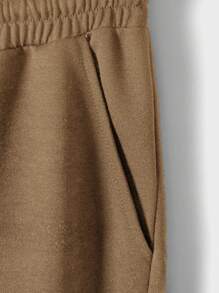 EURMUSE 2pcs/set Men's Letter Printed Hoodie And Sweatpants - Khaki - View 5