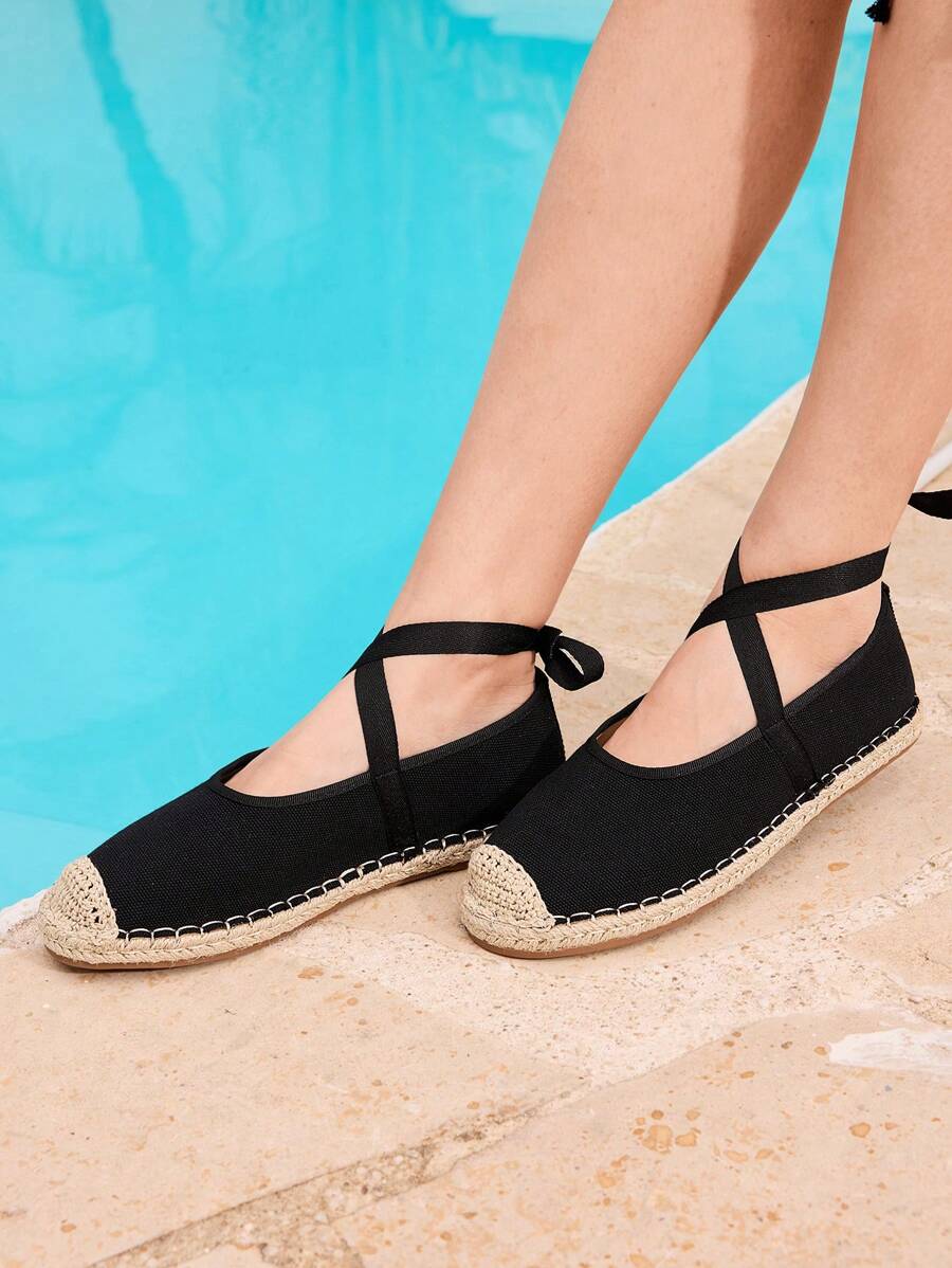 Styleloop Women's Casual Simple Flat Slip-On Shoes, Vacation Style - Black - View 1