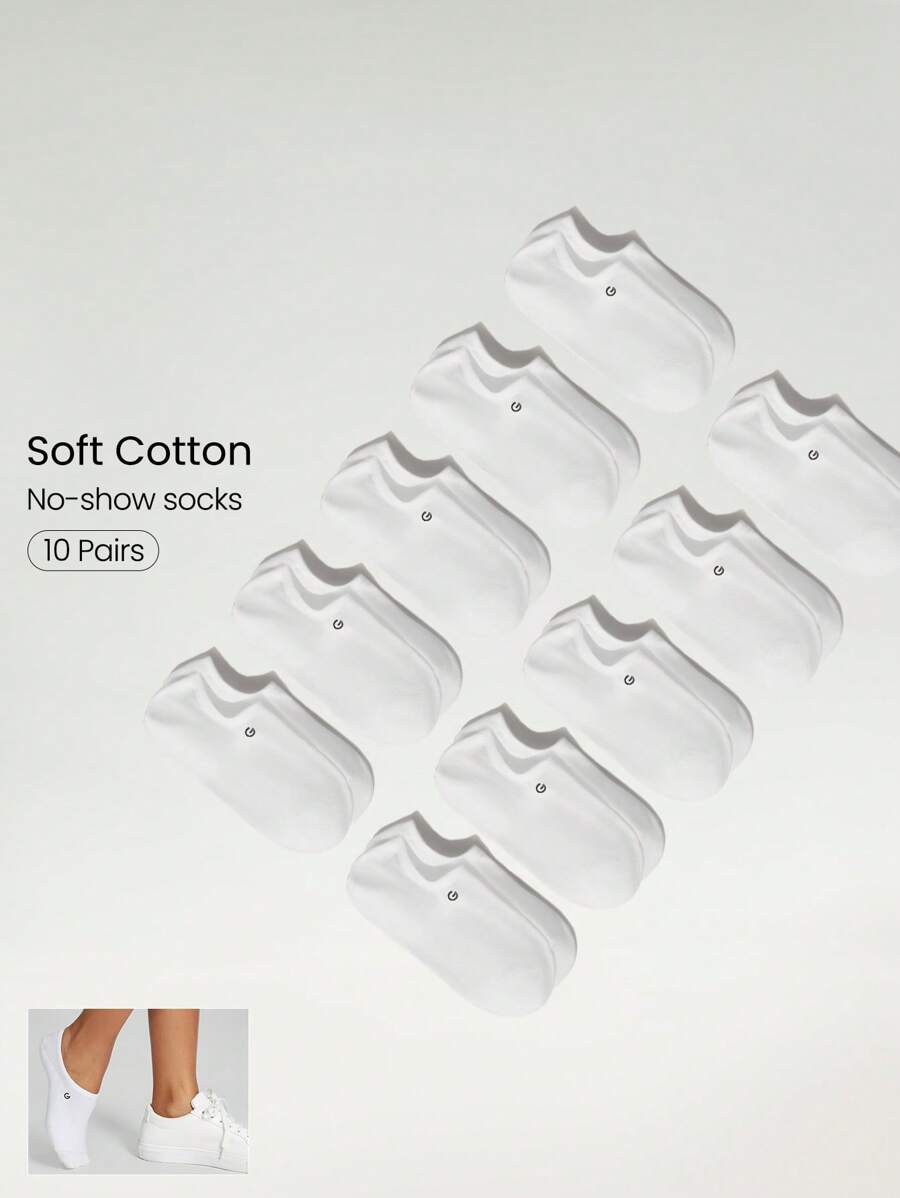 GLOWMODE 3 双隐形袜子 Walk A Mile 柔软抓地力日常工作室健身 - 白色 - 查看 1