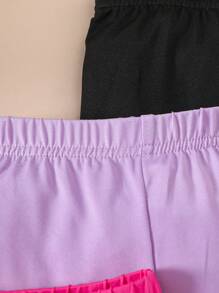 4pcs/Set Girls' 5-Inch Bike Shorts With Heart Pattern, Toddler