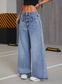 SHEIN ICON Casual Low Waist Loose Fit Jeans