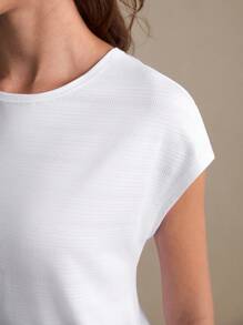 Damen Einfarbiges Twist-Rücken Design Lässig Fitness Workout T-Shirt