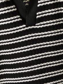 SHEIN Playful Pals 1 件年轻男孩休闲领短袖 POLO 衫，格子条纹