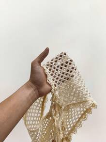 Amplova 波西米亚风度假海滩度假夏季女士度假蕾丝边透明钩针系带女式衬衫，透视上衣