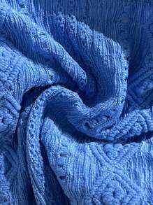 Swim Vcay Conjunto de bikini veraniego compuesto por top crop con nudo y Bottom, decorado con textura de concha