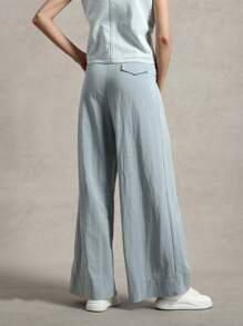 Briarwyn Women's Solid Color Pleated Loose Pants Summer For Women Business Casual Woman - Blue - View 4