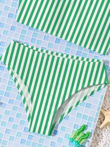 SHEIN Tween Girls Casual Minimalist Camisole & Briefs Swimsuit Set, Suitable For Summer