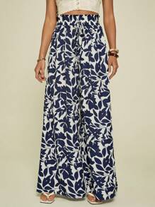 SHEIN Tall 女士度假休闲全印花阔腿裤