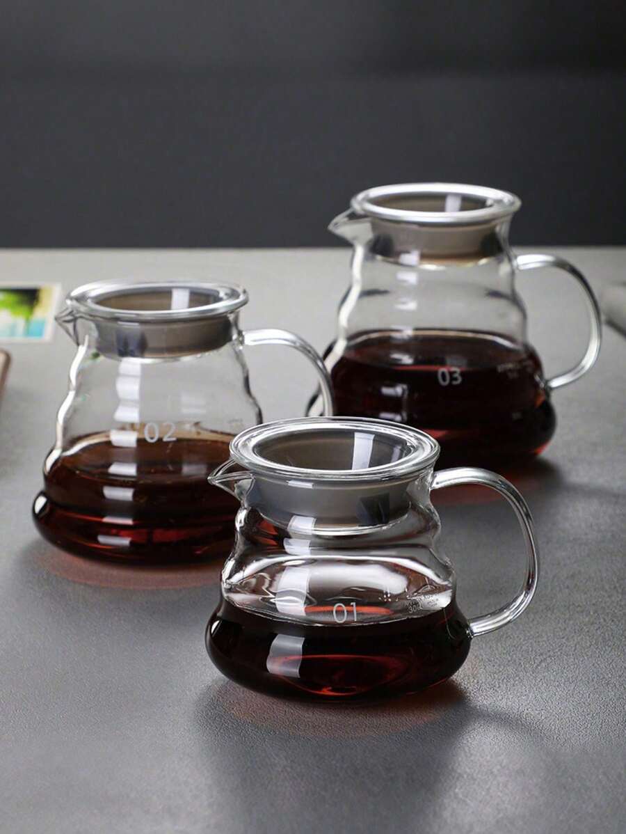 1pc Coffee Server For Pour Over Coffee Maker, Glass Coffee Carafe, Cloud Shape Clear Coffee Pot With Lid School Supplies