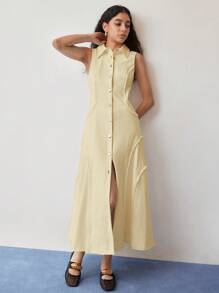 MOTF STUDIO 纽扣式常规版型连衣裙