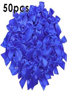 50 piezas de grandes lazos de cinta de satén de colores, moños artesanales, lazos de flores pequeñas blancas y rosas para regalos, decoración de pasteles/cumpleaños/cajas/regalos/envoltorios, accesorios DIY para el cabello/ramos de flores/cajas de regalo/decoración de pasteles (múltiples colores disponibles) para San Valentín, Día de la Madre, Día de San Valentín, decoración de bodas