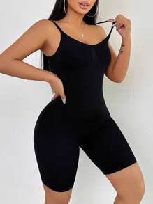 Sirith Seamless Knit Sexy Women Jumpsuit - Black - View 1