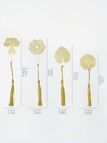 1 件带流苏的金属书签，金色空心书签，适合爱书人、作家、读者、青少年、男性、女性、成人，是开学季的必备品