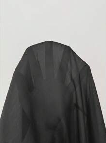 Chiquease 2pcs Women's Fashion Splicing Webbing Long Sleeve Jacket And Flowy Strapless Dress Set - Black - View 8