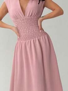 Firerie Damen elegantes gerafftes ärmelloses A-Linien Kleid mit Taillenraffung, geeignet für legere Anlässe