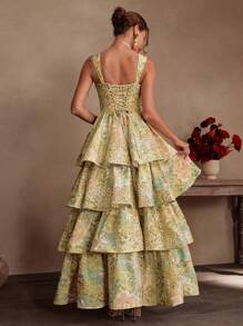 Savoree Vestido elegante con decoración escalonada de cristales para mujeres, adecuado para verano, playa, festivales, vacaciones
