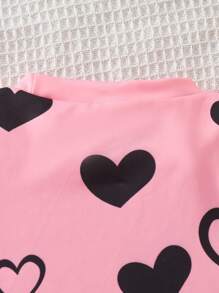 Valentine's Day Young Girl Girls Cute Sweetheart Cat Pattern Round Neck Short Sleeve Long Nightgown Homewear - Multicolor - View 7