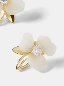 MOTF PREMIUM Pendientes con diseño de flor de estilo vintage chapado en oro de 18K - Amarillo Oro - Ver 3