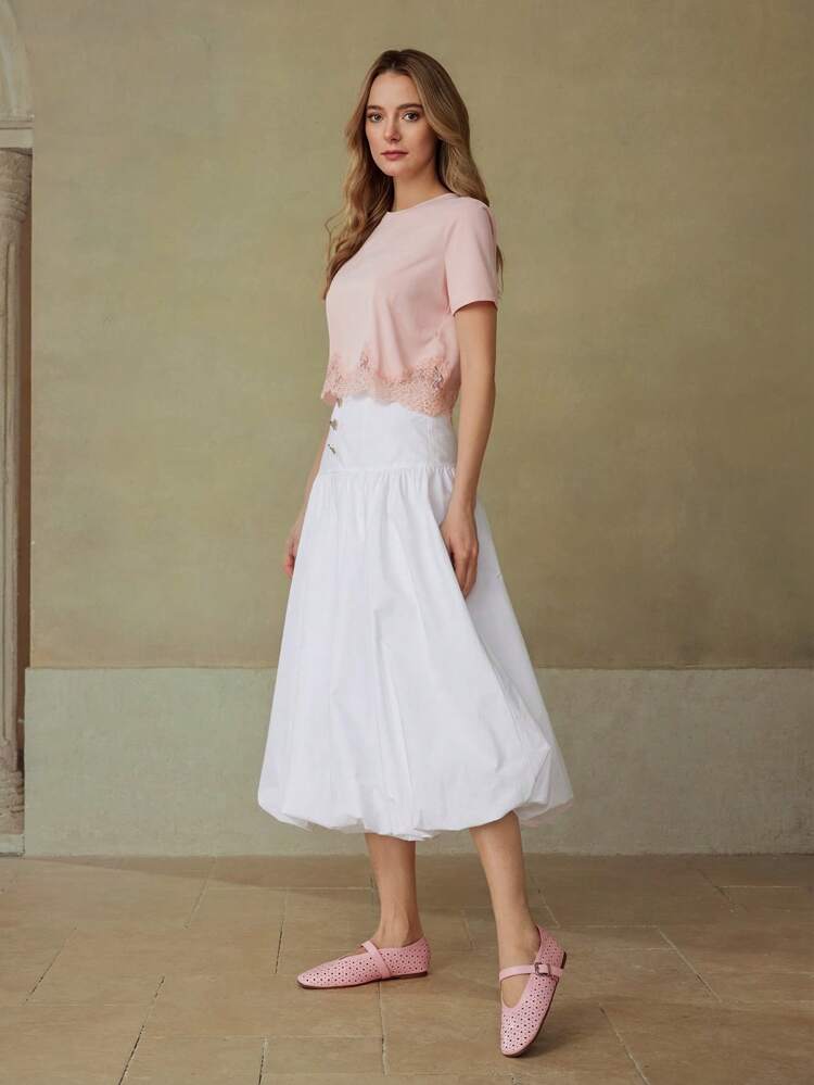 POINTELLE SQUARE TOE FLATS