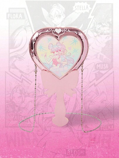 Winx Club X ROMWE 1 Stück süße herzförmige Umhängetasche für Frauen, neue Mode einfache Geldbörse