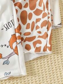 3 件套女孩休闲卡通动物图案细肩带上衣搭配短裤家居服套装 - 彩色 - 查看 5