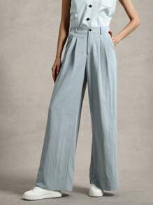 Briarwyn Women's Solid Color Pleated Loose Pants Summer For Women Business Casual Woman - Blue - View 8