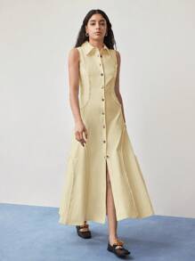 MOTF STUDIO 纽扣式常规版型连衣裙