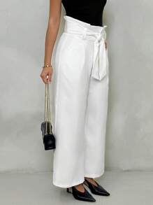Glamine Glamine High Waist Belted Casual Vacation Minimalist Solid Color Women Loose Straight Pants,Spring/Summer, Easter,Graduation Outfit,Summer Clothes,Spring Outfits For Women,Country Concert Outfit,Club Outfits Women Sexy,Vacation Outfits Women Women Clothing Pants Women Pants Wide Leg
