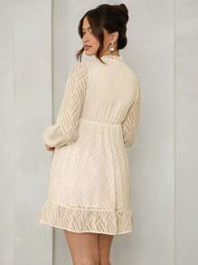 MaterniWear Maternity Loose Puff Sleeve Dress, Suitable For Valentine's Day & Autumn - Apricot - View 2