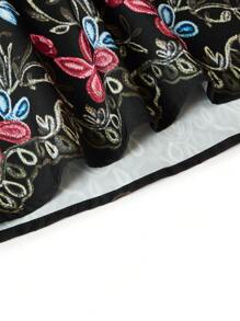 SHEIN CURVE+ Plus Size Floral Print Casual Skirt - Multicolor - View 4