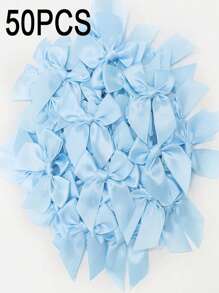 50 piezas de grandes lazos de cinta de satén de colores, moños artesanales, lazos de flores pequeñas blancas y rosas para regalos, decoración de pasteles/cumpleaños/cajas/regalos/envoltorios, accesorios DIY para el cabello/ramos de flores/cajas de regalo/decoración de pasteles (múltiples colores disponibles) para San Valentín, Día de la Madre, Día de San Valentín, decoración de bodas