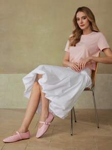 MOTF PREMIUM POINTELLE SQUARE TOE FLATS - Pink - View 7