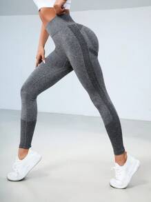Seamluxe SHEIN Sport Running Leggings Seamless High Stretch Scrunch Butt Tummy Control Sports Tights