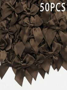 50 piezas de grandes lazos de cinta de satén de colores, moños artesanales, lazos de flores pequeñas blancas y rosas para regalos, decoración de pasteles/cumpleaños/cajas/regalos/envoltorios, accesorios DIY para el cabello/ramos de flores/cajas de regalo/decoración de pasteles (múltiples colores disponibles) para San Valentín, Día de la Madre, Día de San Valentín, decoración de bodas
