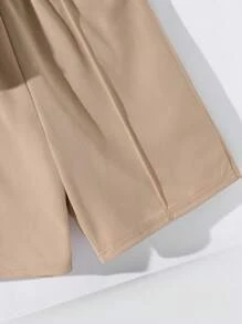 2 Stücke/Set Lässig Polokragen 2 in 1 Strick Kurzarm T-Shirt und Shorts Set für Tween Jungen, geeignet für Pendeln, Schule, alltägliche Freizeitaktivitäten, Sport, Frühling/Sommer
