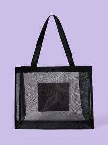 SCOOBY-DOO X SHEIN Cartoon Print Women's Large Capacity Tote Bag - Black - View 4