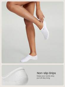 GLOWMODE 3 双隐形袜子 Walk A Mile 柔软抓地力日常工作室健身 - 白色 - 查看 2