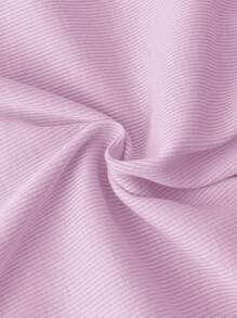SHEIN LMoss Kids 2pcs Set Young Girl Fashion Solid Color Round Neck Form-Fitting Casual T-Shirt - Purple - View 4