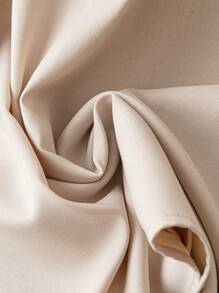 SHEIN Clasi Women's Casual Apricot Ruched Round Neck Short Sleeve Blouse - Apricot - View 5