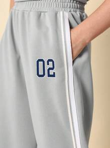 SUMWON Dance Squad Athletic Coordinated Set Slouchy Drop Shoulder Boxy Crop Top Wide Leg Pants Activewear Sports Practice Team Outfit