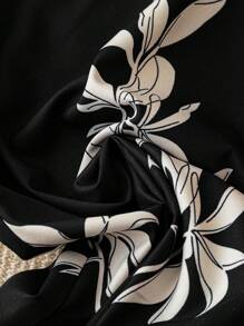 Linhara Plus Size Women Floral Printed Casual Wide Leg Loose Pants Fall Cloth For Women - Black - View 5