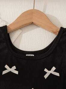 SHEIN Playful Pals Girls Summer Black Backless Dress, Vintage Princess Tutu Dress With Bow & Butterfly Decor, Fitted Waist Young Girl Party Dress Young Girl Birthday Dress Young Teen Girls Dress Young Girls Tea Party Dress - Multicolor - View 4