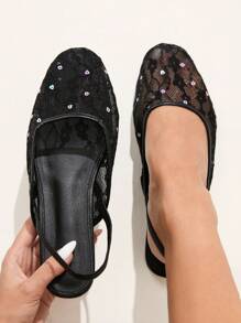 CUCCOO CHICEST 女士时尚玛丽珍平底鞋、休闲日常服装 - 黑色 - 查看 8